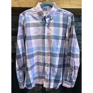 mens RVYC plaid NO BOAT NO PROBLEM long sleeve button up shirt sz L *C3
